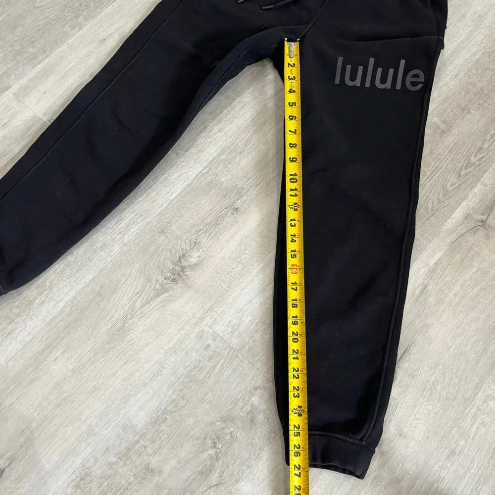 Lululemon Loungeful High Rise Graphic Fleece Jogger Black Sz 6 Travel Lounge